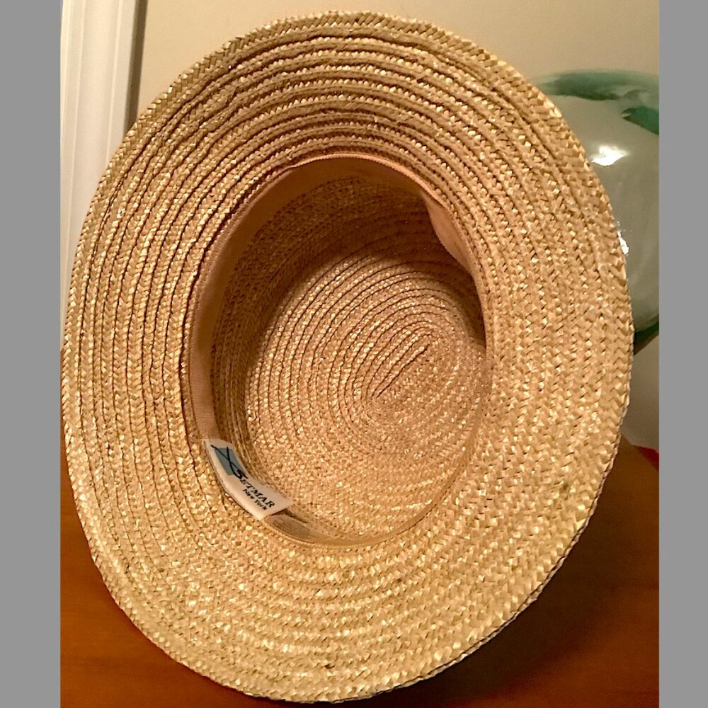Betmar New York 100% natural Straw Summer Hat - small brim  cloche w/ flower - Picture 6 of 10